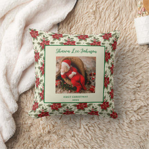Baby eerste kerst foto kussensloop kussen
