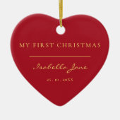 Baby Eerste Kerst Foto Modern Script Ornament (Voorkant)