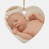 Baby Eerste Kerst Foto Modern Script Ornament (Achterkant)