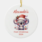 Baby eerste Kerst Koala Beer Dier Keramisch Ornament (Voorkant)