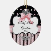 Baby Eerste kerst Ornament - Franse Bow Swirl (Rechts)