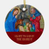Baby Eerste Kerst Religieuze Christelijke Geboorte Keramisch Ornament (Voorkant)
