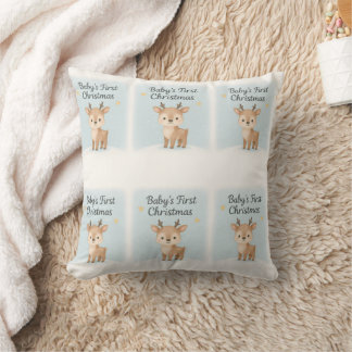 Baby eerste kerst rendier knuffel nursery vakantie kussen