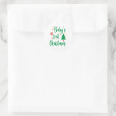Baby eerste kerst ronde sticker (Tas)