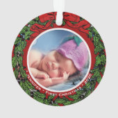 Baby eerste kerst schattige foto Ornament (achterkant)