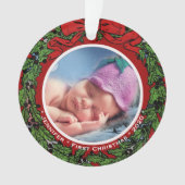 Baby eerste kerst schattige foto Ornament (voorkant)