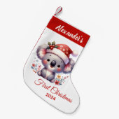 Baby eerste kerst schattige Koala Beer gepersonali Kleine Kerstsok (Voorkant (Hangend))