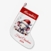 Baby eerste kerst schattige olifant gepersonalisee kleine kerstsok (Voorkant (Hangend))