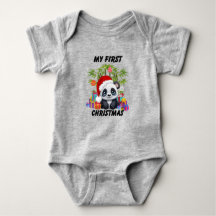 Baby Eerste Kerst Schattigee Panda Beer Bodysuit