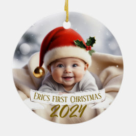 Baby Eerste kerst Schattigee vos Keramisch Ornament