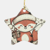 Baby Eerste kerst Schattigee vos Keramisch Ornament (Voorkant)
