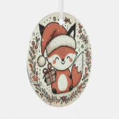 Baby Eerste kerst Schattigee vos Metalen Ornament (Voorkant Rechts)