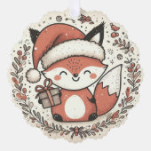 Baby Eerste kerst Schattigee vos Ornament Kaart (Voorkant)