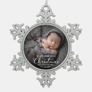 Baby Eerste Kerst Sneeuwvlok Tin Sneeuwvlok Ornament
