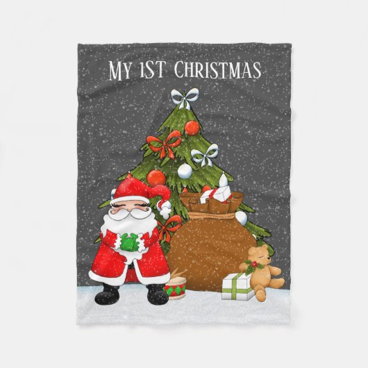 Baby eerste kerst unisex Santa Vakantie Fleece Deken (Voorkant)