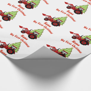 Baby EERSTE KERST VERPAKKING RODE TREKKER Op maat  Cadeaupapier