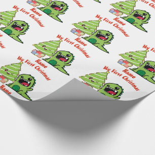 Baby EERSTE Kerst WRAPPING DINOSAURUS Custom Cadeaupapier