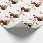 Baby EERSTE KERST WRAPPING RODE TRACTOR Custom Cadeaupapier<br><div class="desc">Moderne en trendy baby jongen of meisjes eerste Kerstmis item. Herdenk al je baby-primeurs met een aandenken cadeau. Ik heb middelgrote dozen voor het bewaren van mijn baby eerste kledingstukken, ziekenhuisband, sonogram afbeeldingen, tanden en meer. Het collectie is natuurlijk de doos ontgroeid! Eerst verzamelen is een traditie en zo leuk....</div>