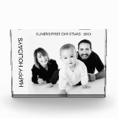 Baby Eerste Kerst Zwart-wit Fotoblokken (Voorkant)