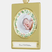Baby Eerste kerstbanner-versiering Verguld Banner Ornament (Links)