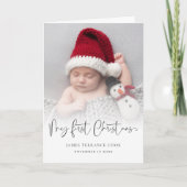 Baby eerste kerstbevalling Datum foto-tekstuele be Feestdagen Kaart (Voorkant)