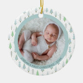 Baby eerste kerstbomen op maat keramisch ornament (Voorkant)