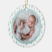 Baby eerste kerstbomen op maat keramisch ornament (Links)