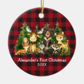 Baby eerste kerstboomkalveren keramisch ornament (Voorkant)