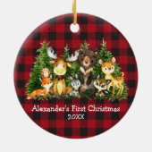 Baby eerste kerstboomkalveren keramisch ornament (Achterkant)