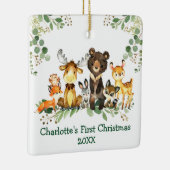 Baby eerste kerstbos Dieren Greenery Keramisch Ornament (Rechts)