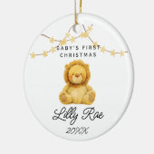 Baby Eerste Kerstbos Dierenleeuw Unisex Keramisch Ornament (Links)