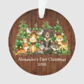 Baby eerste kerstbosboomverlichting ornament (voorkant)