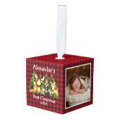 Baby eerste kerstbosdieren foto decoratie (Voorkant hoekig)