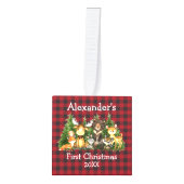 Baby eerste kerstbosdieren foto decoratie (Voorkant)