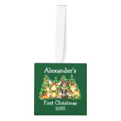 Baby eerste kerstbosdieren foto decoratie (Voorkant)