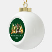 Baby eerste kerstbosdieren groen keramische bal ornament (Rechts)
