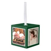 Baby eerste kerstbosdieren groene foto decoratie (Achter hoekig)