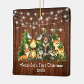 Baby eerste kerstbosdieren hoogtij keramisch ornament (Links)