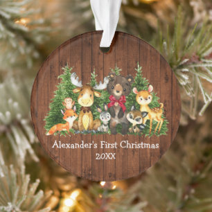 Baby Eerste Kerstbosdieren Rood Boe Ornament