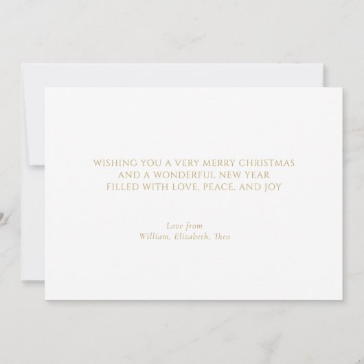 Baby Eerste kerstbundel van Joy Floral Gold Feestdagenkaart (Achterkant)