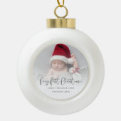 Baby Eerste kerstcadeaufotobedekking Keramische Bal Ornament (Voorkant)