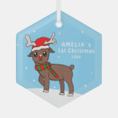 Baby eerste kerstcadeautje met sneeuw glas ornament (Voorkant)