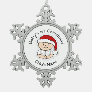 Baby Eerste kerstcadeautje Snowflake Lijst Ornamen Tin Sneeuwvlok Ornament