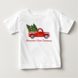 Baby Eerste Kerstdag Rode Truck Red Naam