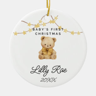 Baby Eerste Kerstdier Schattigee Teddybeer Unisex Keramisch Ornament