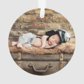 Baby eerste kerstdieren geplakt - FOTO terug Ornament (achterkant)
