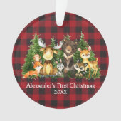 Baby eerste kerstdieren geplakt - FOTO terug Ornament (voorkant)