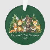 Baby eerste kerstdieren groen - FOTO terug Ornament (voorkant)