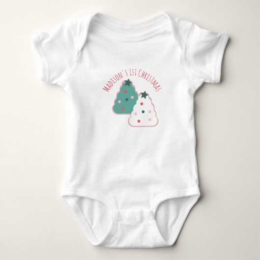 Baby Eerste Kerstdroom Cookies Feestelijk Romper (Voorkant)