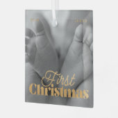 Baby eerste kerstfeest Elegant Moderne Aangepaste  Glas Ornament (Voorkant links)